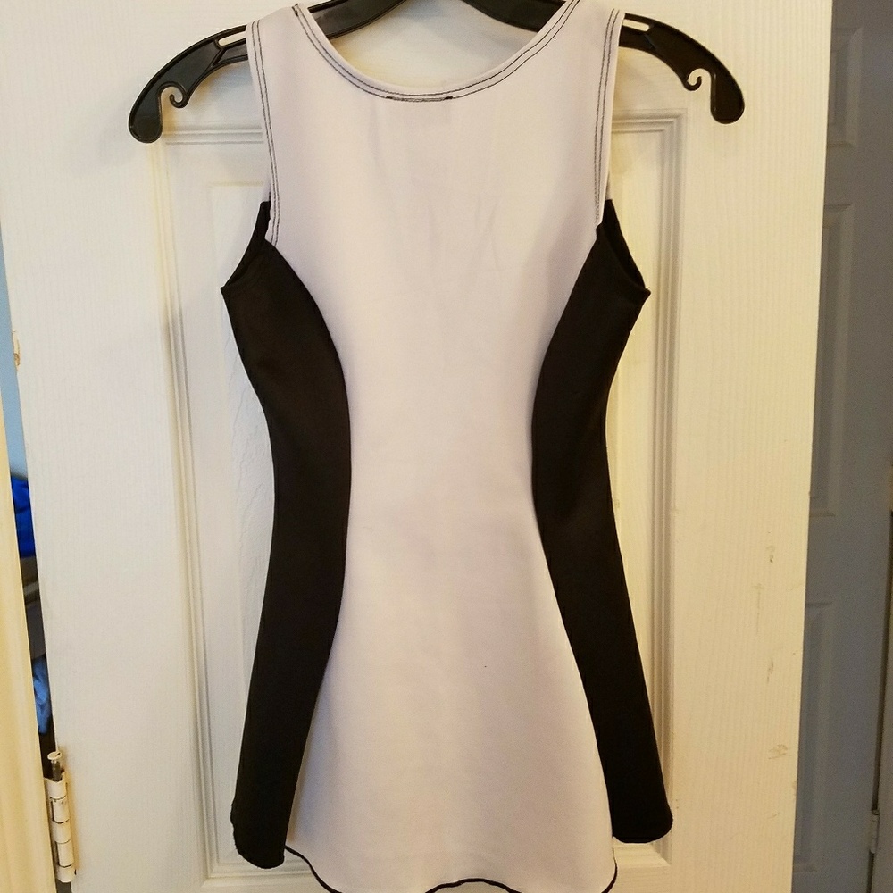 Black and white peplum top